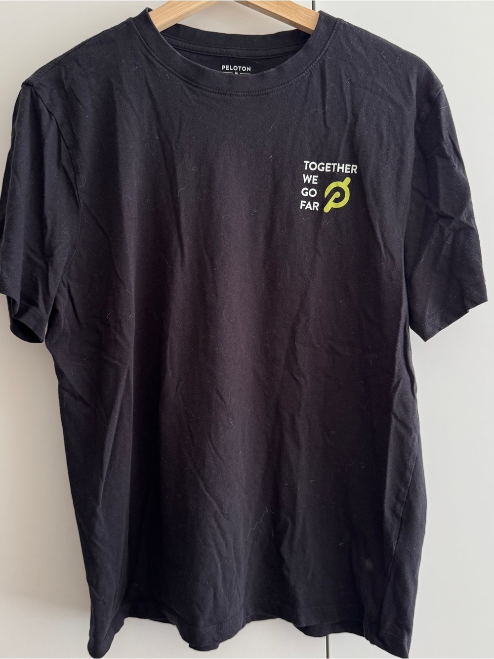 Peloton Black Short Sleeve Tee with Lime Logo M